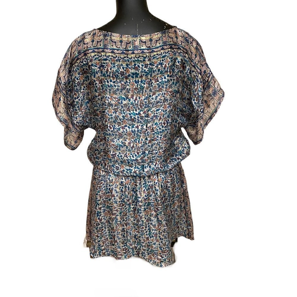 Joie Sofinne Silk Floral Print Blouson Minidress, Dusty Mink Size XS - Picture 5 of 8